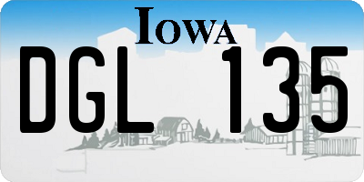 IA license plate DGL135