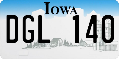IA license plate DGL140