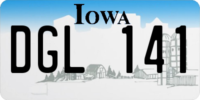 IA license plate DGL141