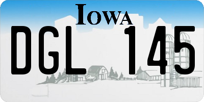 IA license plate DGL145
