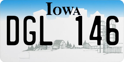 IA license plate DGL146