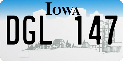 IA license plate DGL147