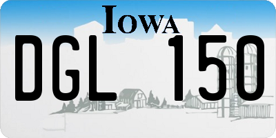 IA license plate DGL150