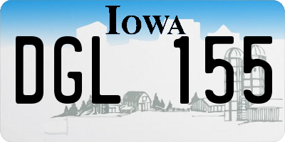 IA license plate DGL155