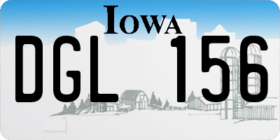 IA license plate DGL156