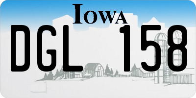 IA license plate DGL158