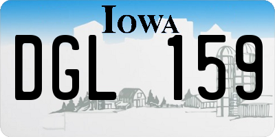 IA license plate DGL159