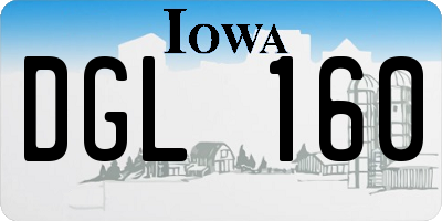 IA license plate DGL160