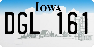 IA license plate DGL161