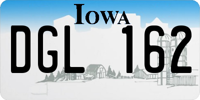 IA license plate DGL162