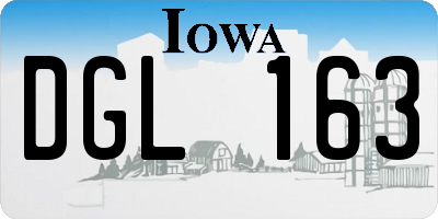 IA license plate DGL163