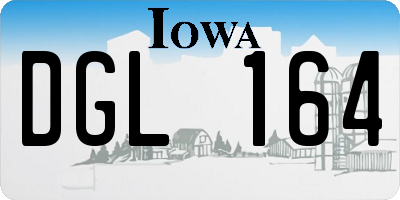 IA license plate DGL164