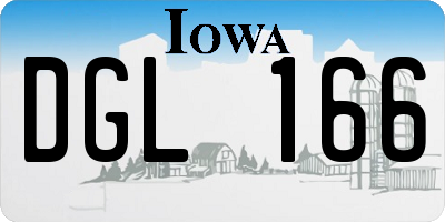 IA license plate DGL166