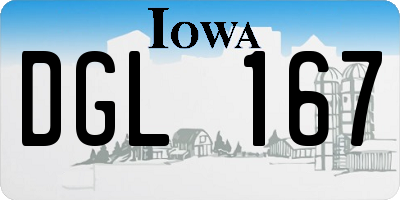 IA license plate DGL167