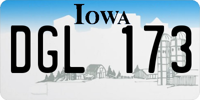 IA license plate DGL173