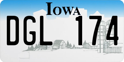 IA license plate DGL174