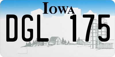IA license plate DGL175