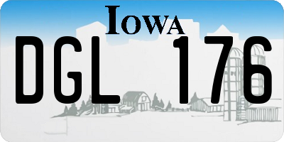 IA license plate DGL176