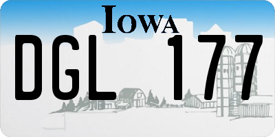 IA license plate DGL177