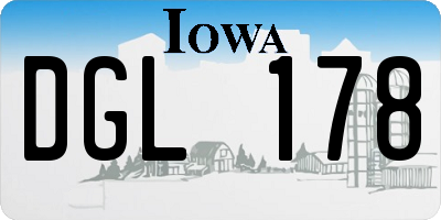 IA license plate DGL178