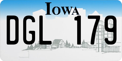 IA license plate DGL179
