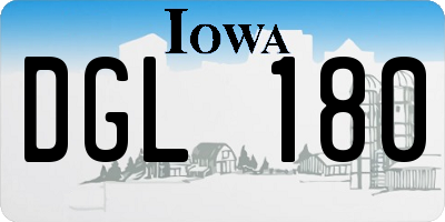 IA license plate DGL180