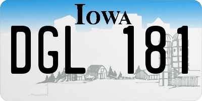 IA license plate DGL181