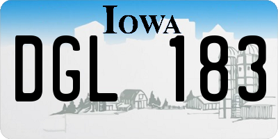 IA license plate DGL183