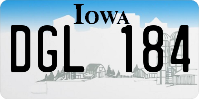 IA license plate DGL184
