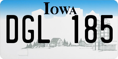 IA license plate DGL185