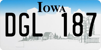 IA license plate DGL187