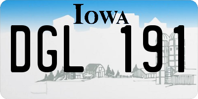 IA license plate DGL191