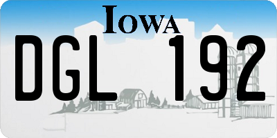 IA license plate DGL192