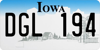 IA license plate DGL194