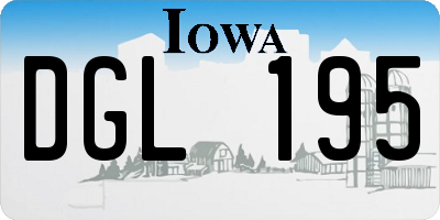 IA license plate DGL195