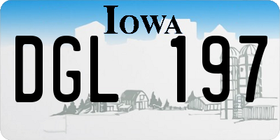 IA license plate DGL197