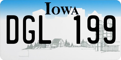 IA license plate DGL199