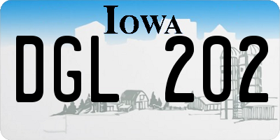 IA license plate DGL202