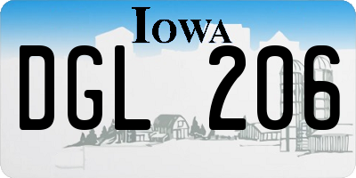 IA license plate DGL206
