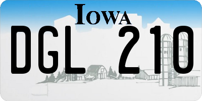 IA license plate DGL210