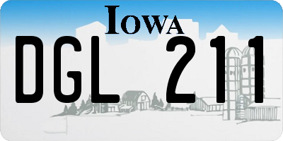 IA license plate DGL211