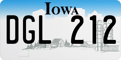 IA license plate DGL212
