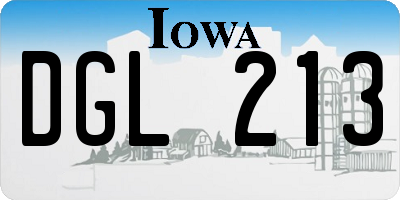 IA license plate DGL213