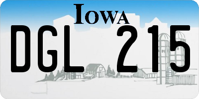 IA license plate DGL215