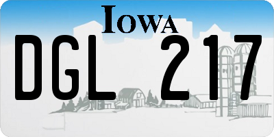 IA license plate DGL217