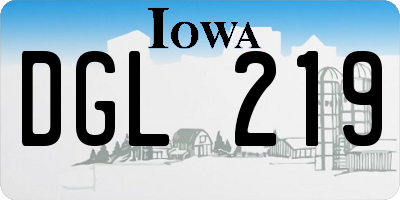 IA license plate DGL219