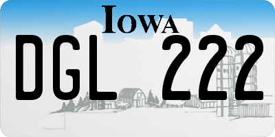 IA license plate DGL222