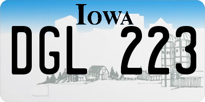 IA license plate DGL223