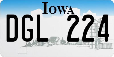 IA license plate DGL224
