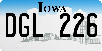 IA license plate DGL226
